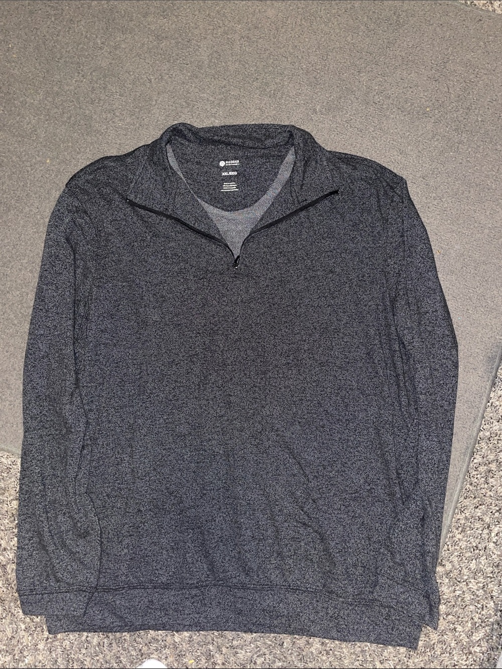 Haggar Dark Charcoal Heather Quarter-Zip Pullover